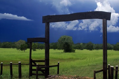 Gateway to a fazenda cattle ranch in the Pantanal