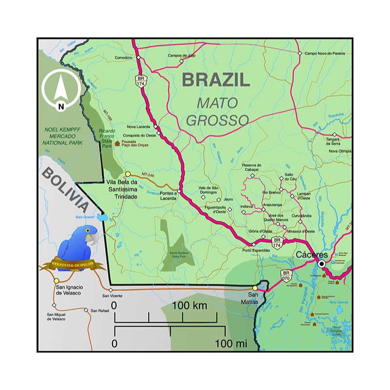 Location of Vila Bela da Santíssima Trindade © Pantanal Escapes